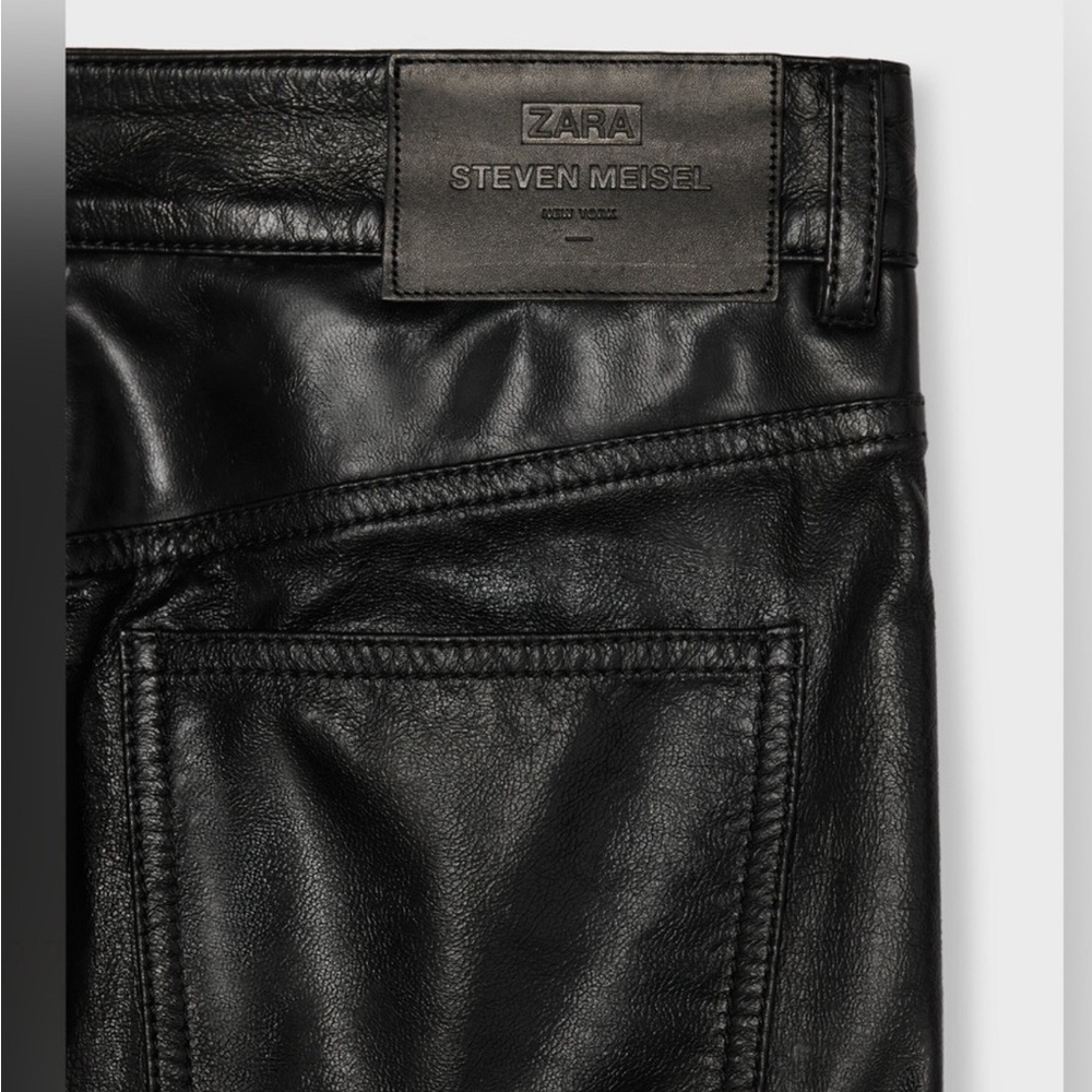 Leather pants with corset detail